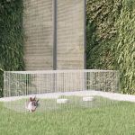 Cușcă pentru iepuri, 3 panouri, 163x79x54 cm, fier galvanizat GartenMobel Dekor