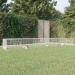 Cușcă pentru iepuri, 4 panouri, 325x109x54 cm, fier galvanizat GartenMobel Dekor