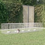 Cușcă pentru iepuri, 5 panouri, 217x79x54 cm, fier galvanizat GartenMobel Dekor