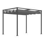 Pergola pentru gradina/terasa, retractabila, cadru metalic, gri, 2.98x2.13x2.22 m GartenVIP DiyLine