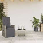 Set mobilier de grădină cu perne, 2 piese, gri, poliratan GartenMobel Dekor