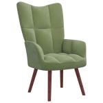Scaun de relaxare, verde deschis, catifea GartenMobel Dekor