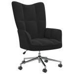 Scaun de relaxare, negru, catifea GartenMobel Dekor