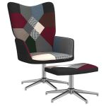Scaun de relaxare cu taburet, textil, petice GartenMobel Dekor
