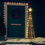 Brad de Crăciun conic, 70 LED-uri, alb cald, 50x120 cm GartenMobel Dekor
