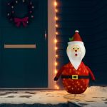 Figurină Moș Crăciun decorativă, cu LED, 120 cm, țesătură lux GartenMobel Dekor