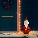 Figurină Moș Crăciun decorativă cu LED, 60 cm, țesătură lux GartenMobel Dekor