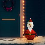 Figurină Moș Crăciun decorativă cu LED, 90 cm, țesătură lux GartenMobel Dekor