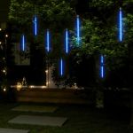 Lumini de meteoriți 8 buc. albastru 30 cm 192 LED-uri int./ext. GartenMobel Dekor
