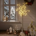 Pom de Crăciun, 140 LED-uri, alb cald, 1,5 m, salcie, int./ext. GartenMobel Dekor