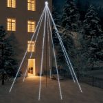 Cascadă lumini brad Crăciun 1300 leduri alb rece 8 m, int./ext. GartenMobel Dekor