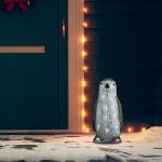 Figurină pinguin de Crăciun cu LED 30cm acril interior/exterior GartenMobel Dekor