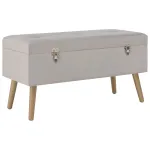 Bancă cu un compartiment de depozitare, gri, 80 cm, catifea GartenMobel Dekor