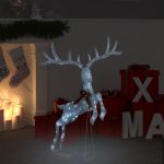 Decorațiune ren zburător de Crăciun 120 LED alb rece& argintiu GartenMobel Dekor