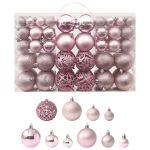 Set globuri de Crăciun, 100 piese, roz GartenMobel Dekor