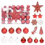 Set globuri de Crăciun, 108 piese, roșu și alb GartenMobel Dekor