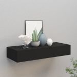 Dulap de perete cu sertar, negru, 60x23,5x10 cm, MDF GartenMobel Dekor