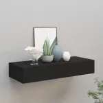 Dulap de perete cu sertar, negru, 60x23,5x10 cm, MDF GartenMobel Dekor