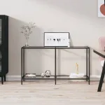 Masă consolă, transparent, 140x35x75,5 cm, sticlă securizată GartenMobel Dekor