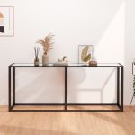 Masă consolă, transparent, 180x35x75,5 cm, sticlă securizată GartenMobel Dekor