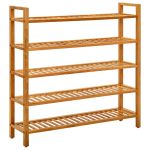 Pantofar cu 5 rafturi, 100x27x100 cm, lemn masiv de stejar GartenMobel Dekor