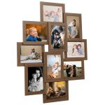 Ramă foto colaj, maro deschis, 10 x foto (13x18 cm), MDF GartenMobel Dekor