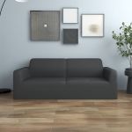 Husă elastică pentru canapea 2 locuri poliester jersey antracit GartenMobel Dekor