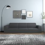 Husă elastică pentru canapea 4 locuri poliester jersey antracit GartenMobel Dekor