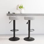 Scaune de bar, 2 buc., gri , catifea GartenMobel Dekor