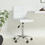 Scaun de birou pivotant, alb, piele ecologică GartenMobel Dekor