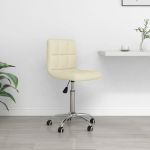 Scaun de birou pivotant, crem, material textil GartenMobel Dekor