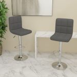 Scaune de bar, 2 buc., gri închis, material textil GartenMobel Dekor