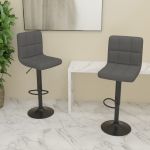 Scaune de bar, 2 buc., gri închis, material textil GartenMobel Dekor