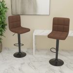 Scaune de bar, 2 buc., maro, material textil GartenMobel Dekor