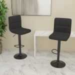 Scaune de bar, 2 buc., negru, material textil GartenMobel Dekor
