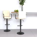 Scaune de bar, 2 buc., crem, material textil GartenMobel Dekor