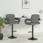Scaune de bar, 2 buc., gri deschis, material textil GartenMobel Dekor
