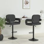 Scaune de bar, 2 buc., gri închis, material textil GartenMobel Dekor