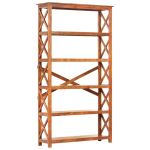 Bibliotecă, 100x30x180 cm lemn masiv acaciacu finisaj tip miere GartenMobel Dekor