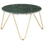 Măsuță cafea verde 65x65x42 cm piatră naturală aspect marmură GartenMobel Dekor