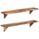 Rafturi de perete, 2 buc., 110x20x18 cm, lemn masiv de acacia GartenMobel Dekor