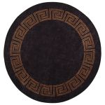 Covor lavabil, negru și auriu, φ120 cm, antiderapant GartenMobel Dekor