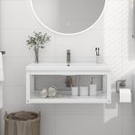 Cadru chiuvetă de baie pentru perete, alb, 79x38x31 cm, fier GartenMobel Dekor