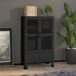 Dulap industrial de depozitare, negru, 70x40x115 cm, metal GartenMobel Dekor