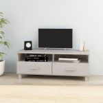 Dulap TV „HAMAR”, alb, 106x40x40 cm, lemn masiv de pin GartenMobel Dekor