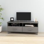 Dulap TV „HAMAR”, gri deschis, 106x40x40 cm, lemn masiv de pin GartenMobel Dekor