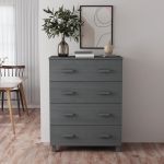 Servantă „HAMAR”, gri închis, 79x40x103,5 cm, lemn masiv pin GartenMobel Dekor