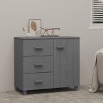 Servantă „HAMAR”, gri închis, 90x40x80 cm, lemn masiv de pin GartenMobel Dekor