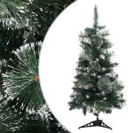 Brad de Crăciun artificial cu suport verde și alb 90 cm PVC GartenMobel Dekor