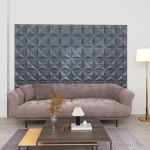 Panouri de perete 3D 12 buc. gri 50x50 cm model origami 3 m² GartenMobel Dekor
